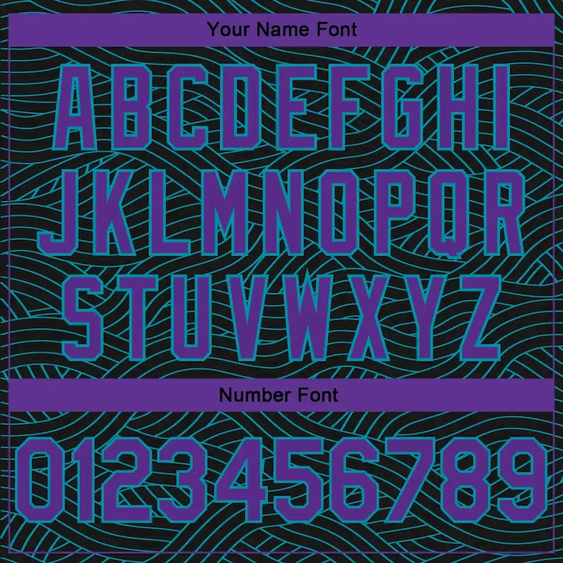 3DPattern1369-3.webp Custom Black Purple-Teal Authentic City Edition Basketball Jersey - Image 4