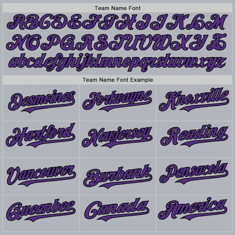 3DPattern3406-3.webp Custom Gray Purple-Black Line Authentic Baseball Jersey - Image 4