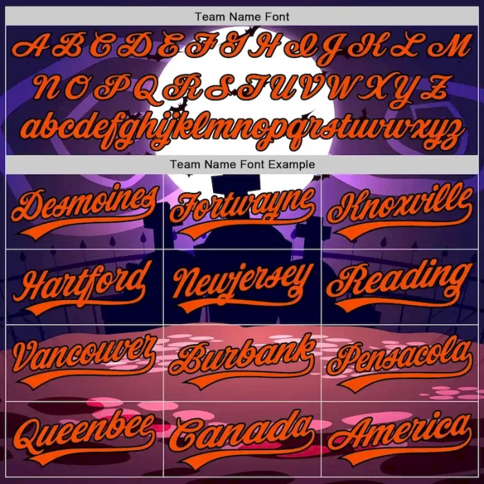 Custom Purple Orange-Black 3D Halloween Authentic Baseball Jersey - Image 4