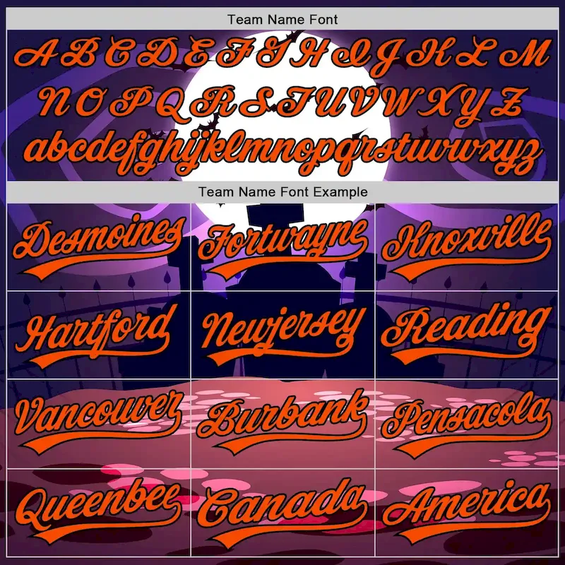 3DPattern5276-3.webp Custom Purple Orange-Black 3D Halloween Authentic Baseball Jersey - Image 4