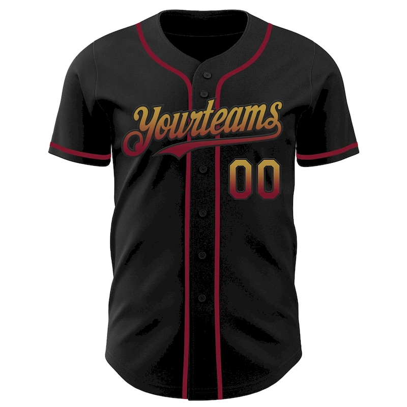 FadeFashion0882-1.webp Custom Black Old Gold-Crimson Authentic Fade Fashion Baseball Jersey - Image 2