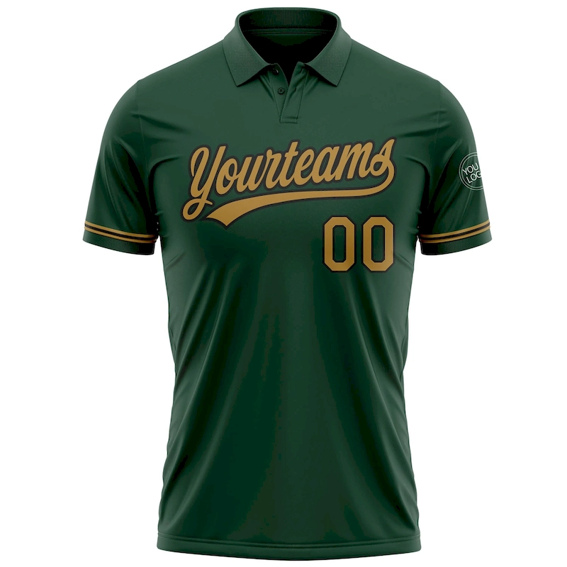 GolfPolo0315-1.webp Custom Green Old Gold-Black Performance Vapor Golf Polo Shirt - Image 2