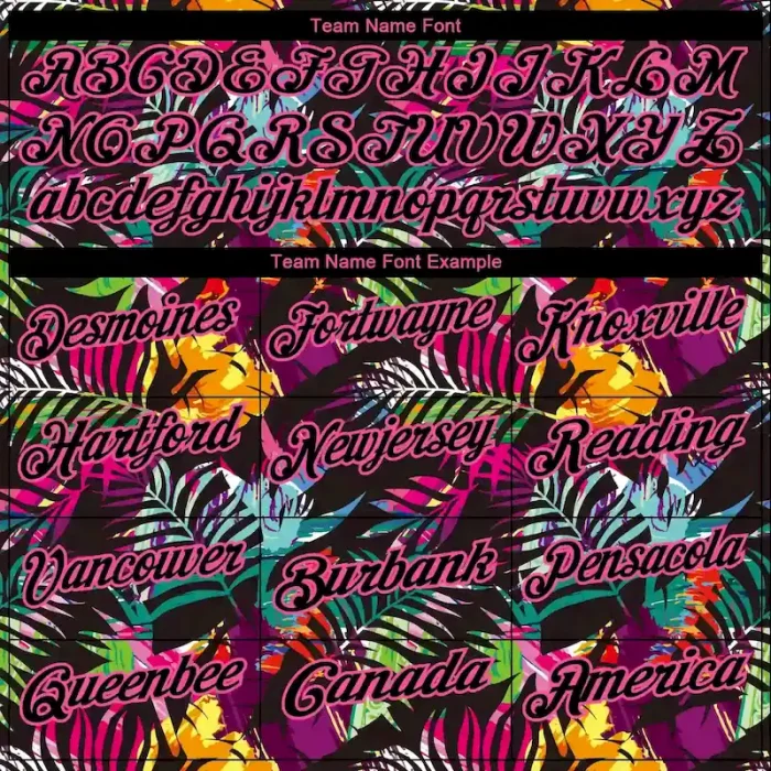 Custom Black Pink 3D Pattern Design Tropical Hawaii Palm Leaves Performance Golf Polo Shirt - Image 5