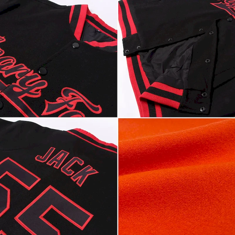 Jacket1356-1.webp Custom Orange Royal-White Bomber Full-Snap Varsity Letterman Jacket - Image 4