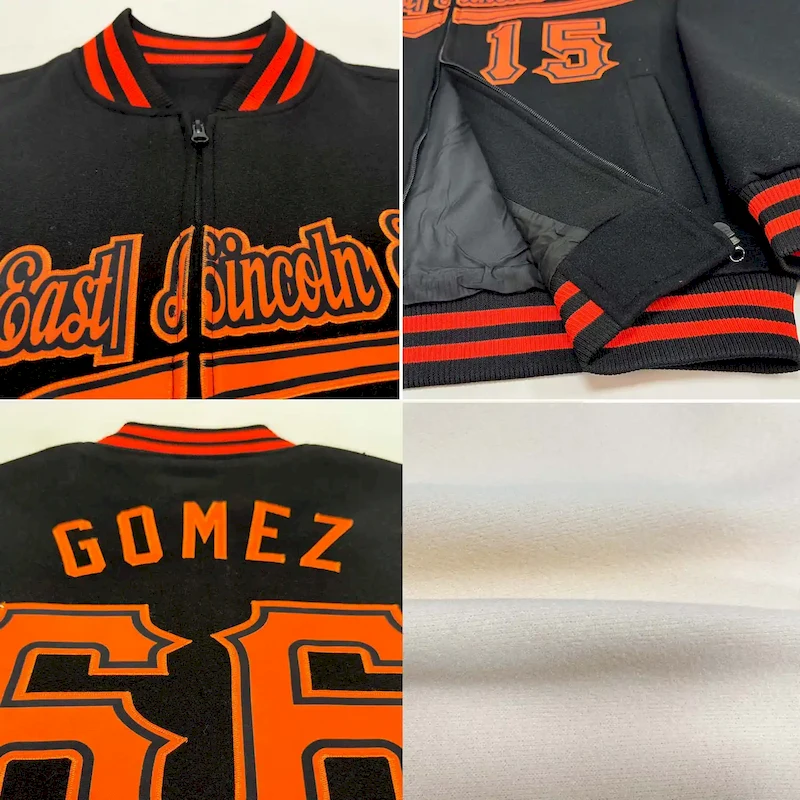 Jacket5344-3.webp Custom Cream Orange Royal-White Bomber Varsity Letterman Two Tone Zipper Jacket - Image 2