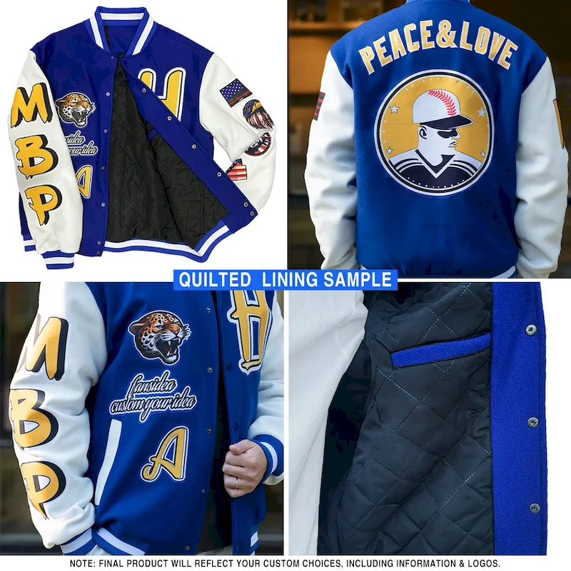 Quilted_1d58bd0c-b872-43d0-b1cc-75a9c729b785.webp Custom Royal Gold-Black Bomber Full-Snap Varsity Letterman Two Tone Jacket - Image 3