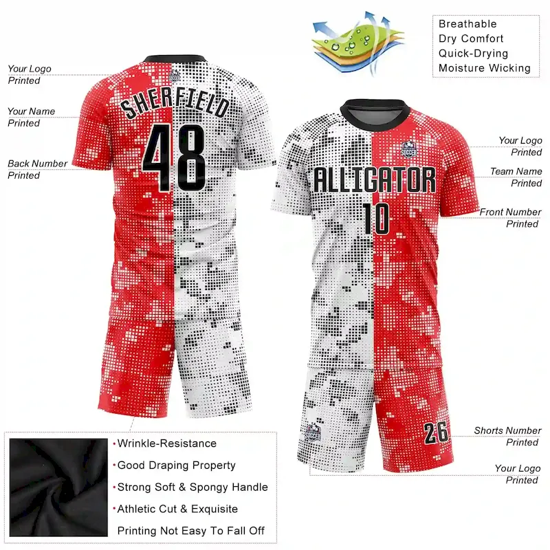Soccer0470-2.webp Custom Red Black-White Sublimation Soccer Uniform Jersey - Image 3