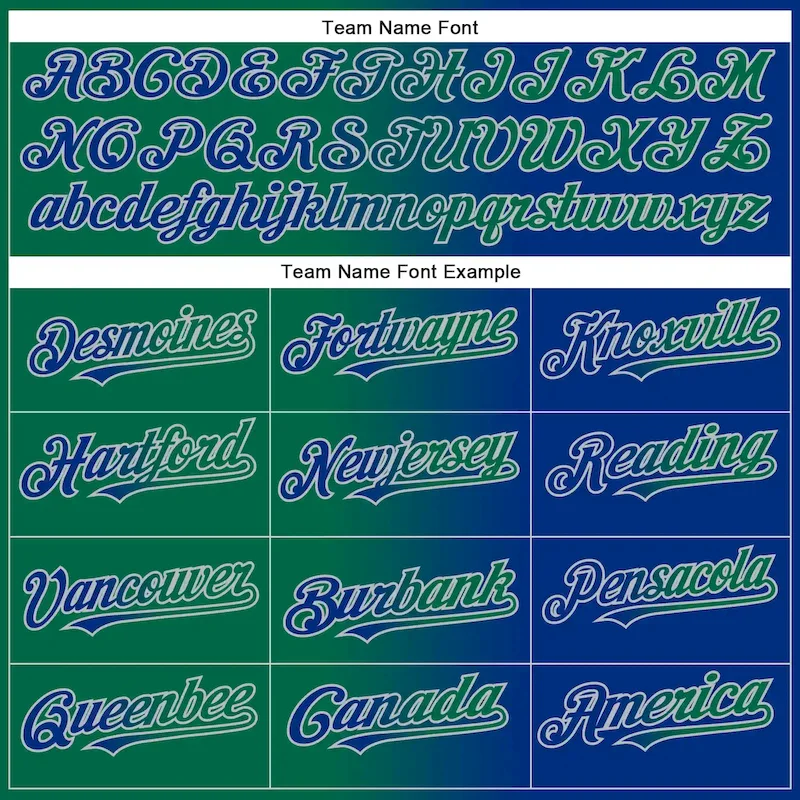 Softball1436-3.webp Custom Royal Kelly Green-Gray Gradient Fashion Two-Button Unisex Softball Jersey - Image 4