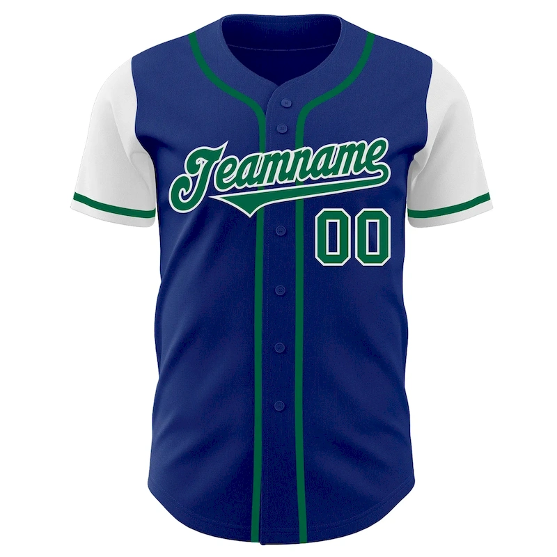 TwoTone0109-1.webp Custom Royal Kelly Green-White Authentic Two Tone Baseball Jersey - Image 2